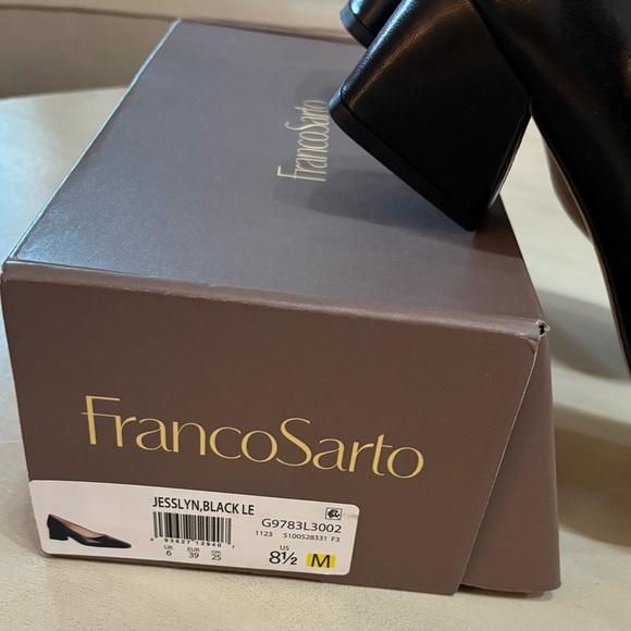 NWT Franco Sarto Black Leather Heels Timeless Elegance - Picture 9 of 9